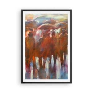 Poster in einem schwarzem Rahmen - Auch bei Regen und Nebel - 61x91 cm