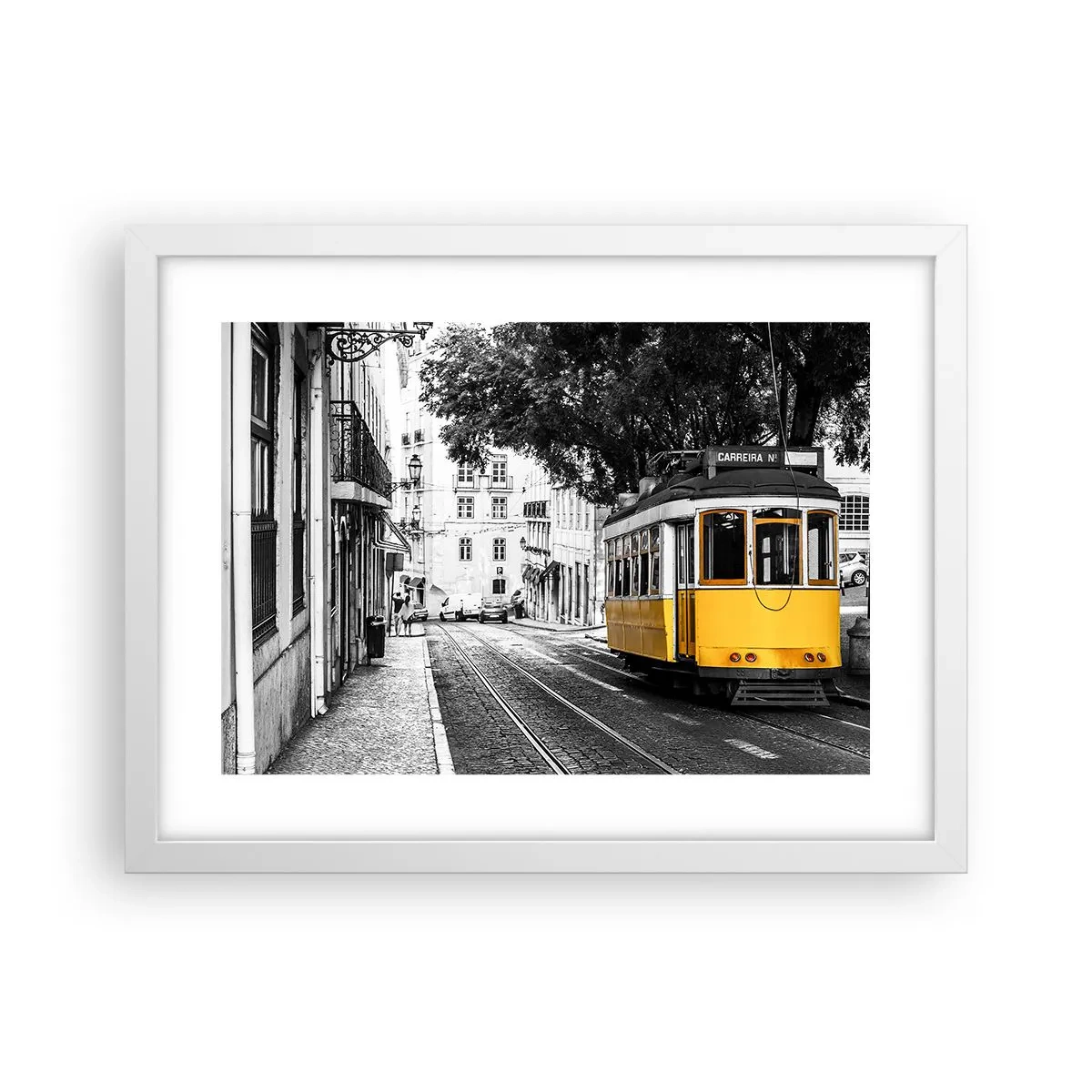 Poster in einem weißen Rahmen - Und Fado im Hintergrund - 40x30 cm
