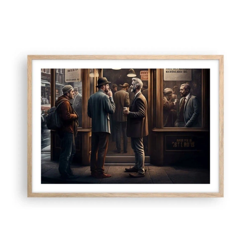 Poster in einem Rahmen aus heller Eiche - Gute Zeit des Tages - 70x50 cm