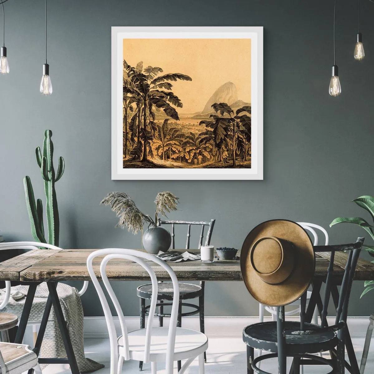 Poster in einem weißen Rahmen - in einem kolonialen Klima - 30x30 cm