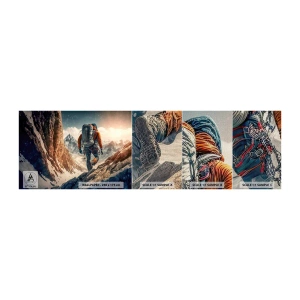 Fototapeten Muster Premium Canvas - Einsamer Krieger - Alpen, Klettern, Berge - 100x30 cm