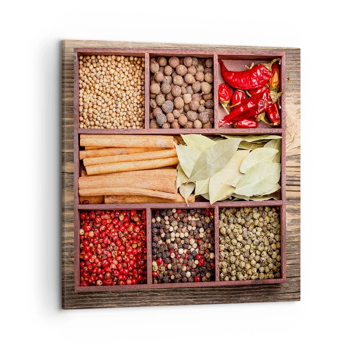 Bild auf Leinwand - Leinwandbild - Ordnung der Formen, Bouquet von Aromen - 50x50 cm