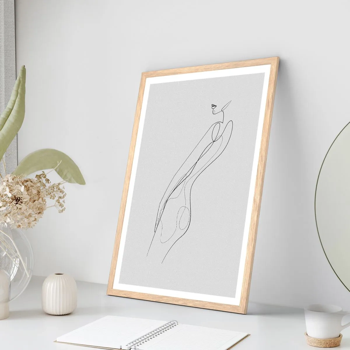 Poster in einem Rahmen aus heller Eiche - Bloß ein Versprechen - 50x70 cm