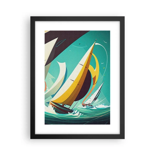 Poster in einem schwarzem Rahmen - Viel Glück mit den Elementen - 30x40 cm