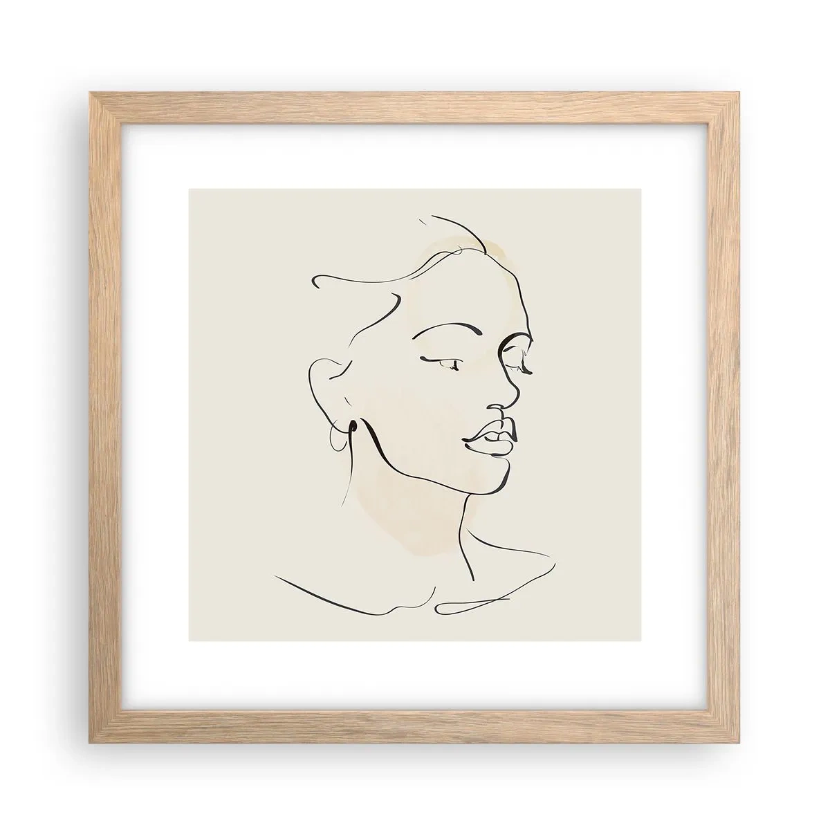 Poster in einem Rahmen aus heller Eiche - Eine bestimmte Linie - 30x30 cm