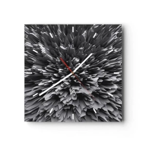 Wanduhr - Glasuhr - Abstrakte Struktur in Grautönen - 30x30cm - Härter kann es nicht werden - Moderne Wanddekoration für Wohnzimmer und Schlafzimmer ARTTOR