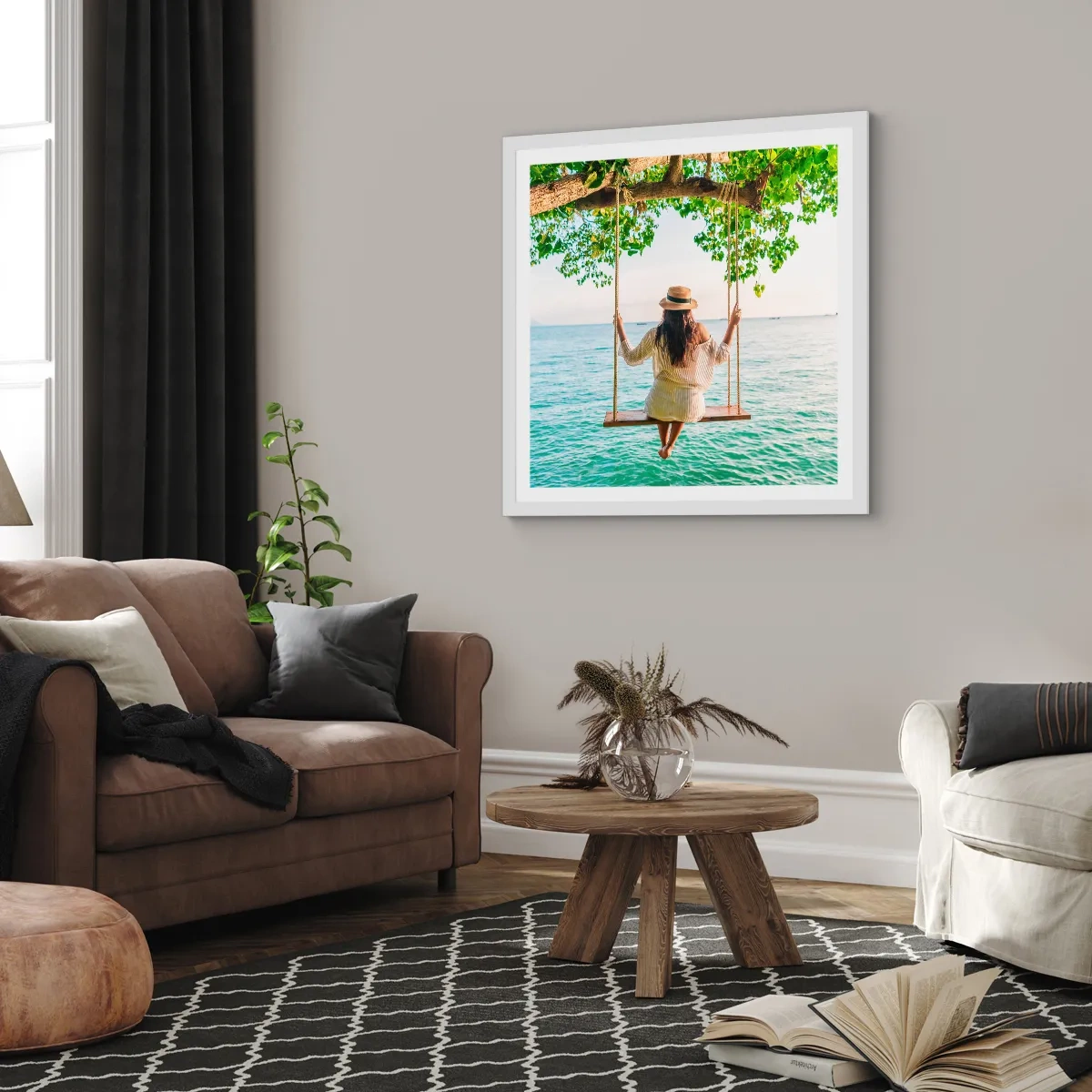 Poster in einem weißen Rahmen - Das Leben ist wunderschön - 30x30 cm