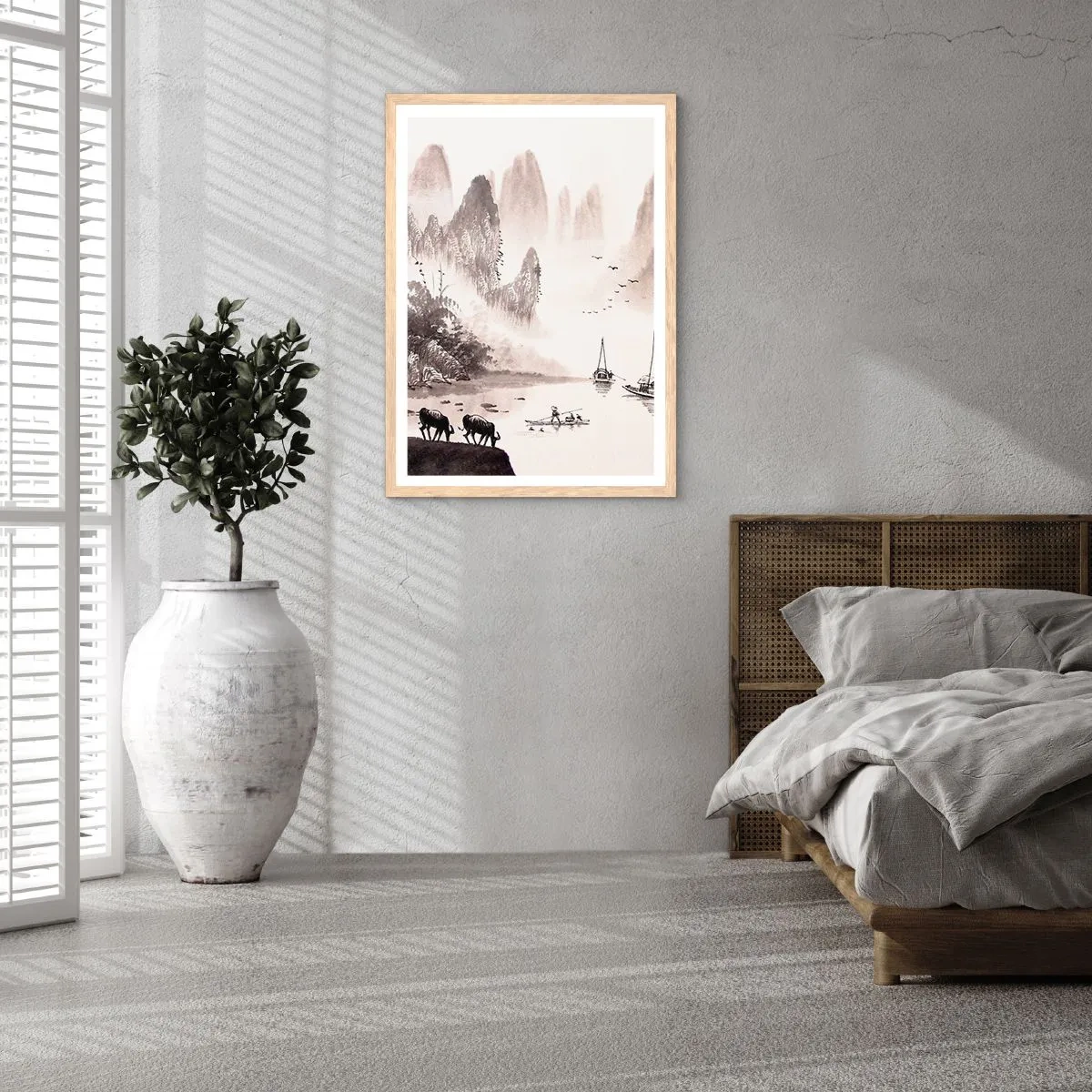 Poster in einem Rahmen aus heller Eiche - Der exotische Alltag des Ostens - 40x50 cm