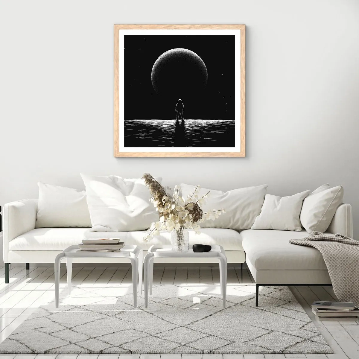 Poster in einem Rahmen aus heller Eiche - Angesicht zu Angesicht - 30x30 cm