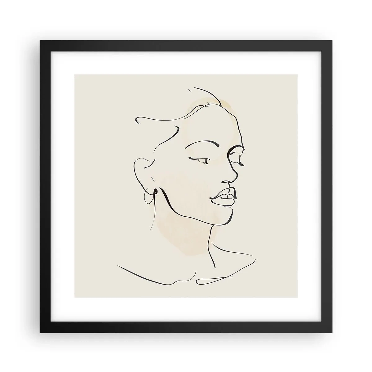 Poster in einem schwarzem Rahmen - Eine bestimmte Linie - 40x40 cm