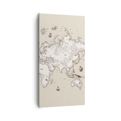 Bild auf Leinwand - Leinwandbild - Reise um die Welt - 55x100 cm