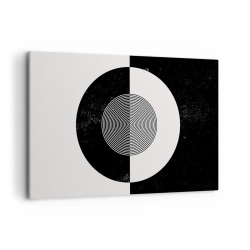 Bild auf Leinwand - Leinwandbild - Grafisches Muster in kontrastierendem Schwarz und Weiß - 120x80cm - Harmonie in Schwarz und Weiß - Moderne Wanddekoration für Wohnzimmer und Schlafzimmer ARTTOR