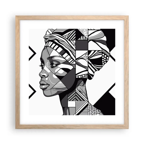Poster in einem Rahmen aus heller Eiche - Ethnisches Porträt - 40x40 cm
