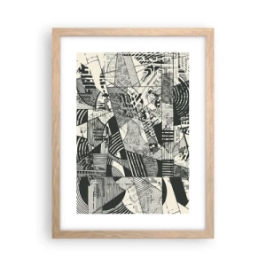 Poster in einem Rahmen aus heller Eiche - Die Dynamik der Gegenwart - 30x40 cm