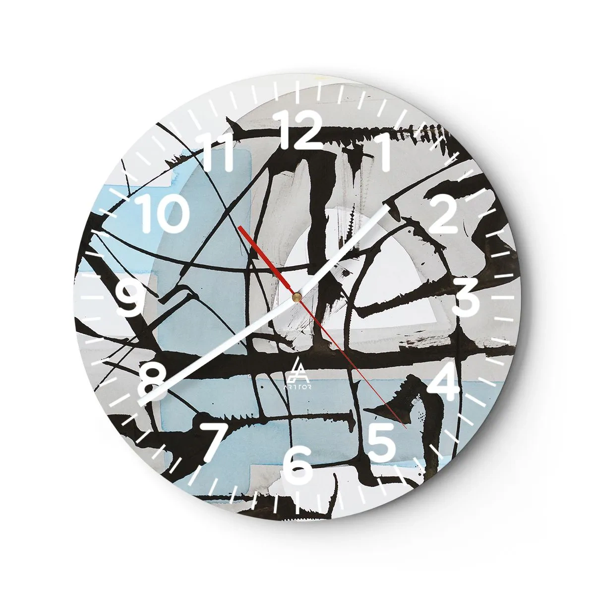 Wanduhr - Glasuhr - Trotzdem blau - 40x40 cm