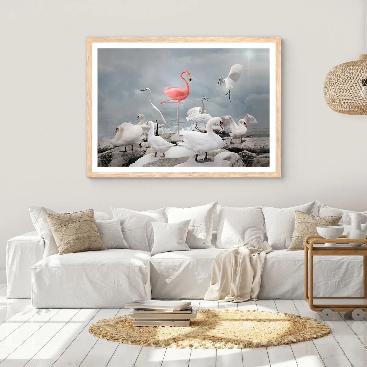 Poster in einem Rahmen aus heller Eiche - Wie kam ich hier hin? - 91x61 cm