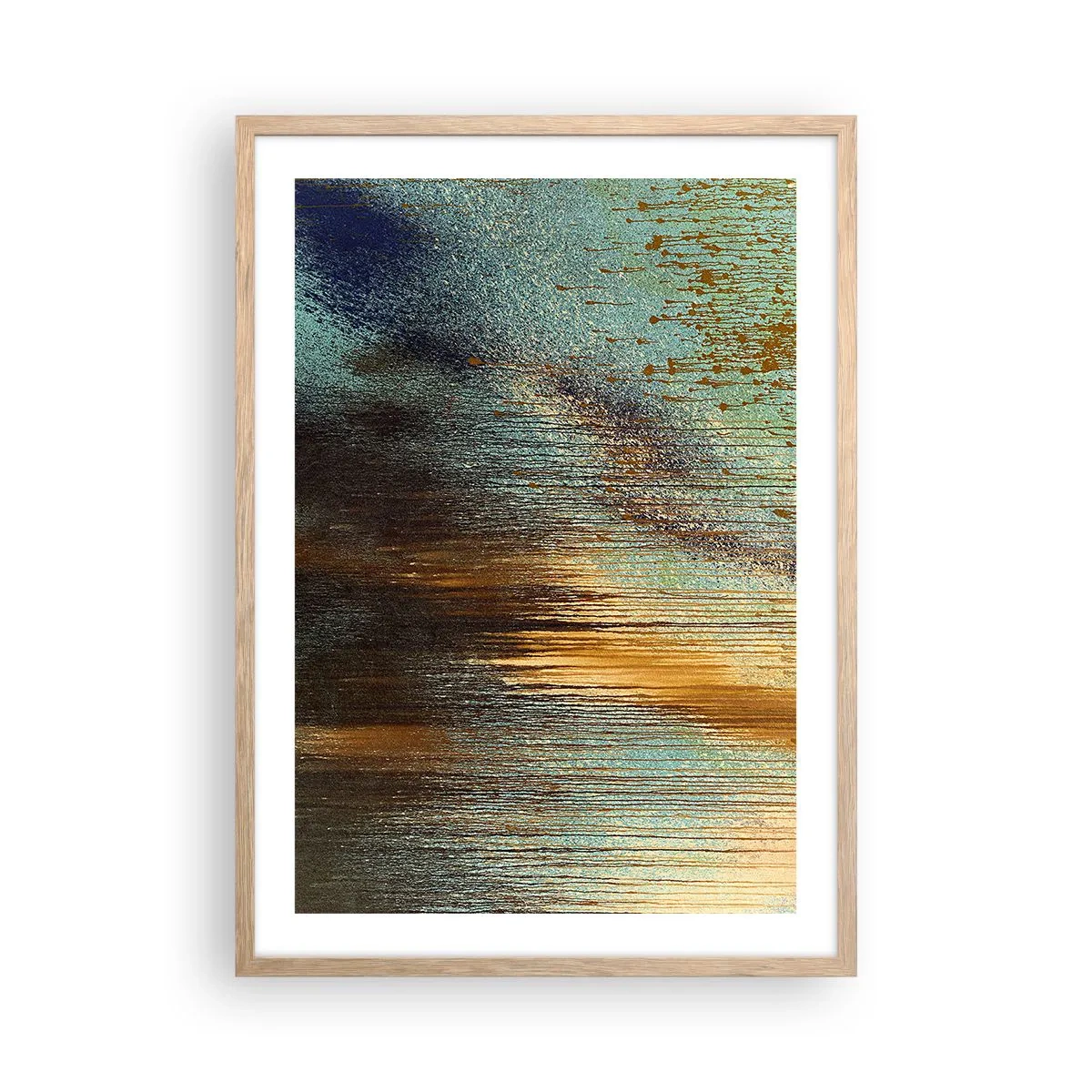 Poster in einem Rahmen aus heller Eiche - Eine nicht zufällige farbenfrohe Komposition - 50x70 cm