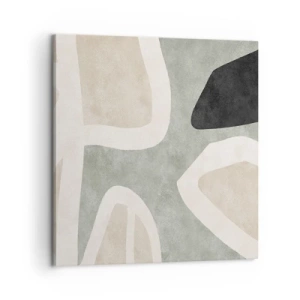 Bild auf Leinwand - Leinwandbild - Komposition mit schwarzem Motiv - 60x60 cm