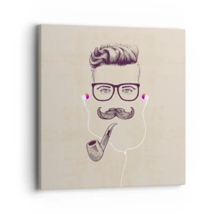 Bild auf Leinwand - Leinwandbild - Ein echter Mann? - 40x40 cm