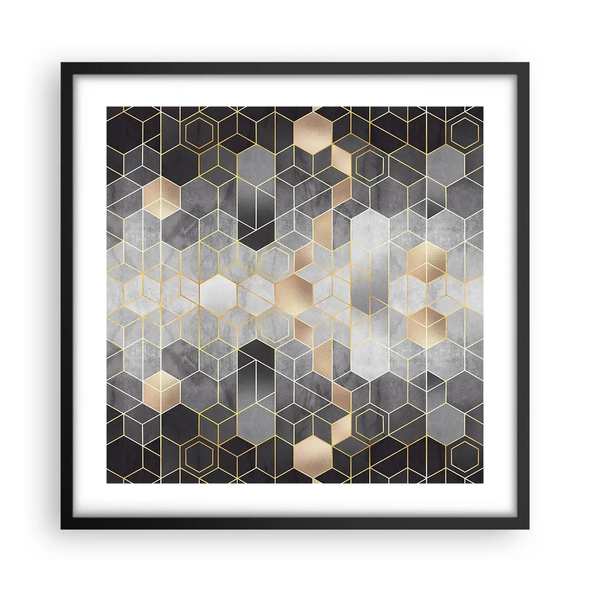 Poster in einem schwarzem Rahmen - Diamant-Komposition - 50x50 cm