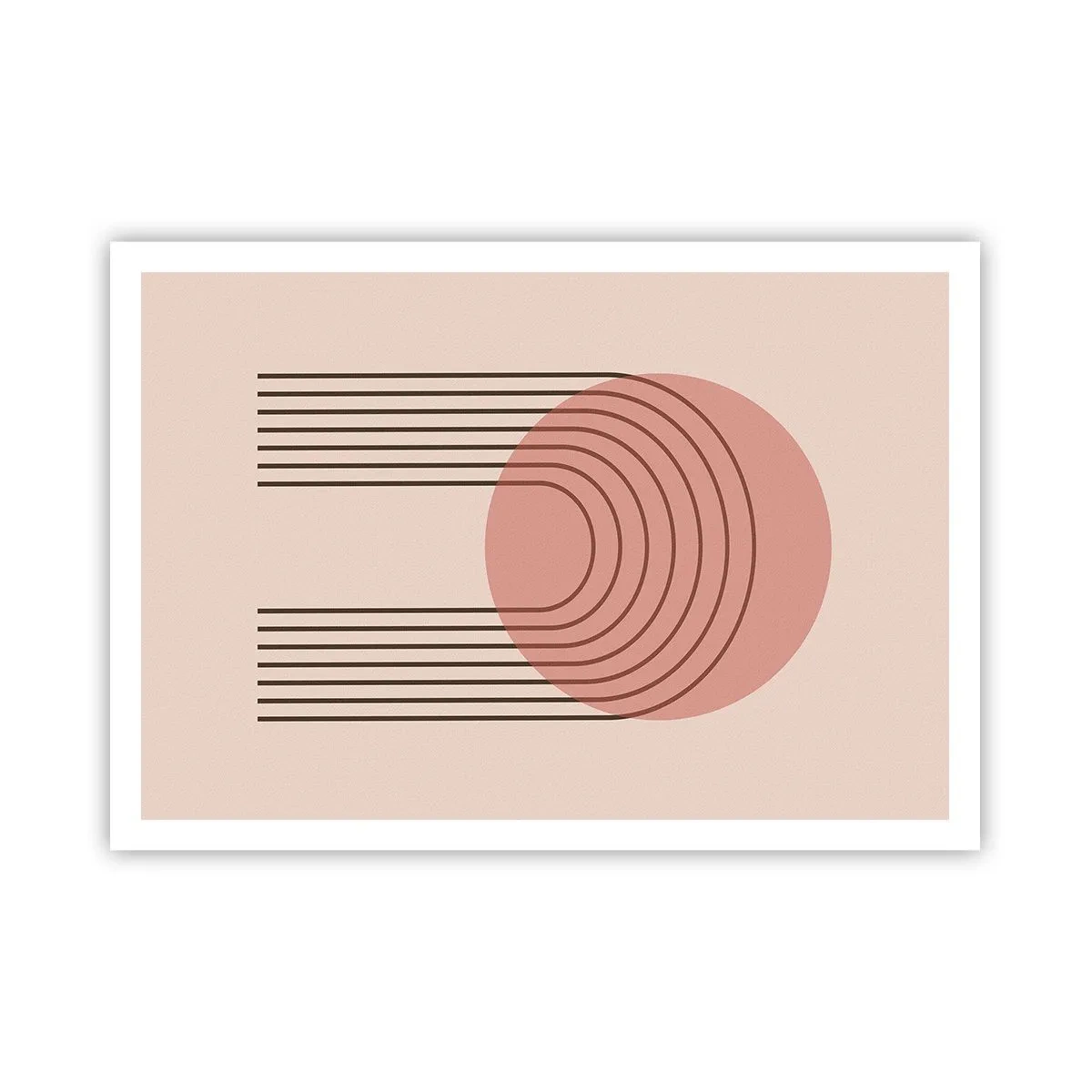 Poster - Abstraktes Motiv mit rosa Kreisen und Linien - 100x70cm - Unwiderstehliche Anziehungskraft - Moderne Wanddekoration für Wohnzimmer und Schlafzimmer ARTTOR