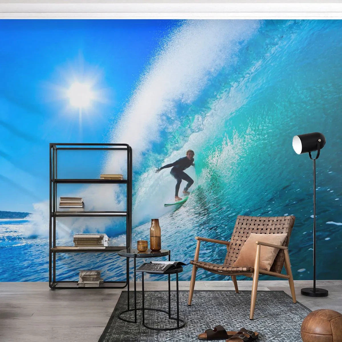 Fototapete Standard Eco - Durch das große Blau - Sport, Surfer, Meer - 400x280 cm
