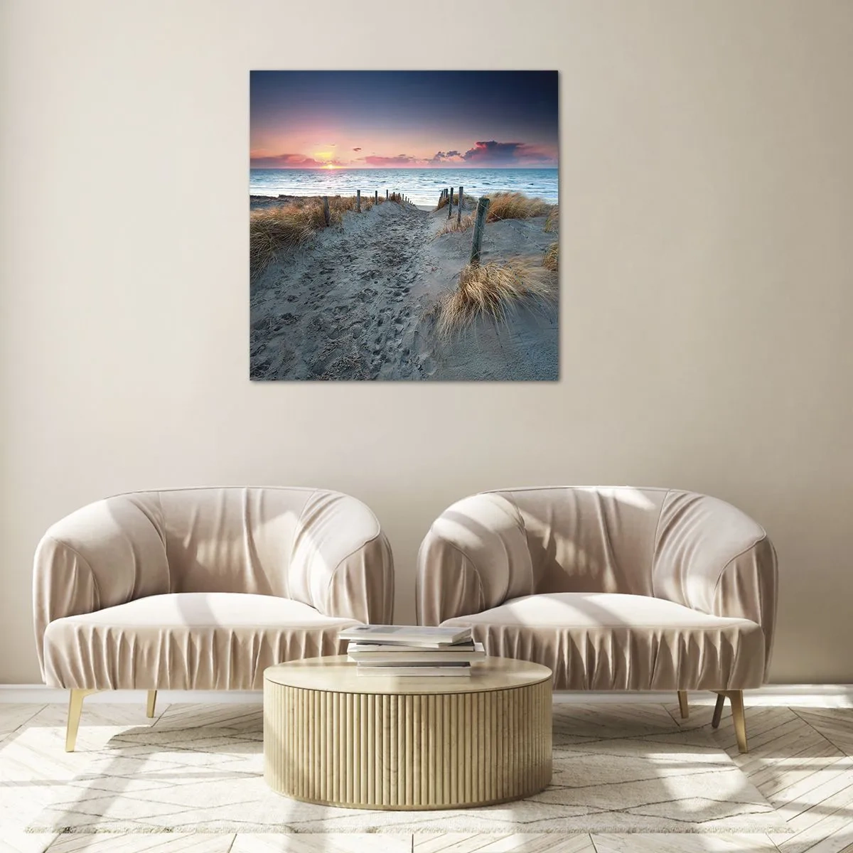 Glasbild - Bild auf glas - Du hast einen Regenbogen aus strahlendem Licht verschüttet ... - 70x70 cm