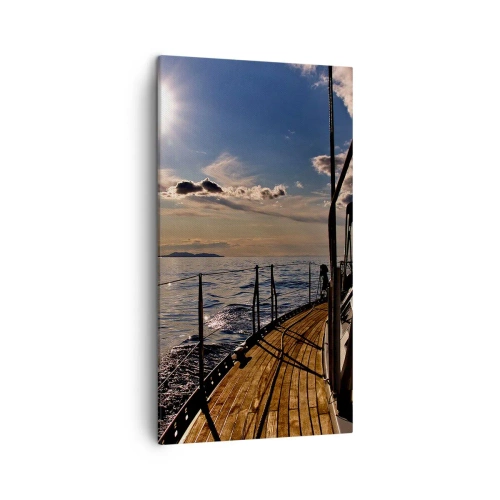 Bild auf Leinwand - Leinwandbild - Der Sonne entgegen segeln - 45x80 cm