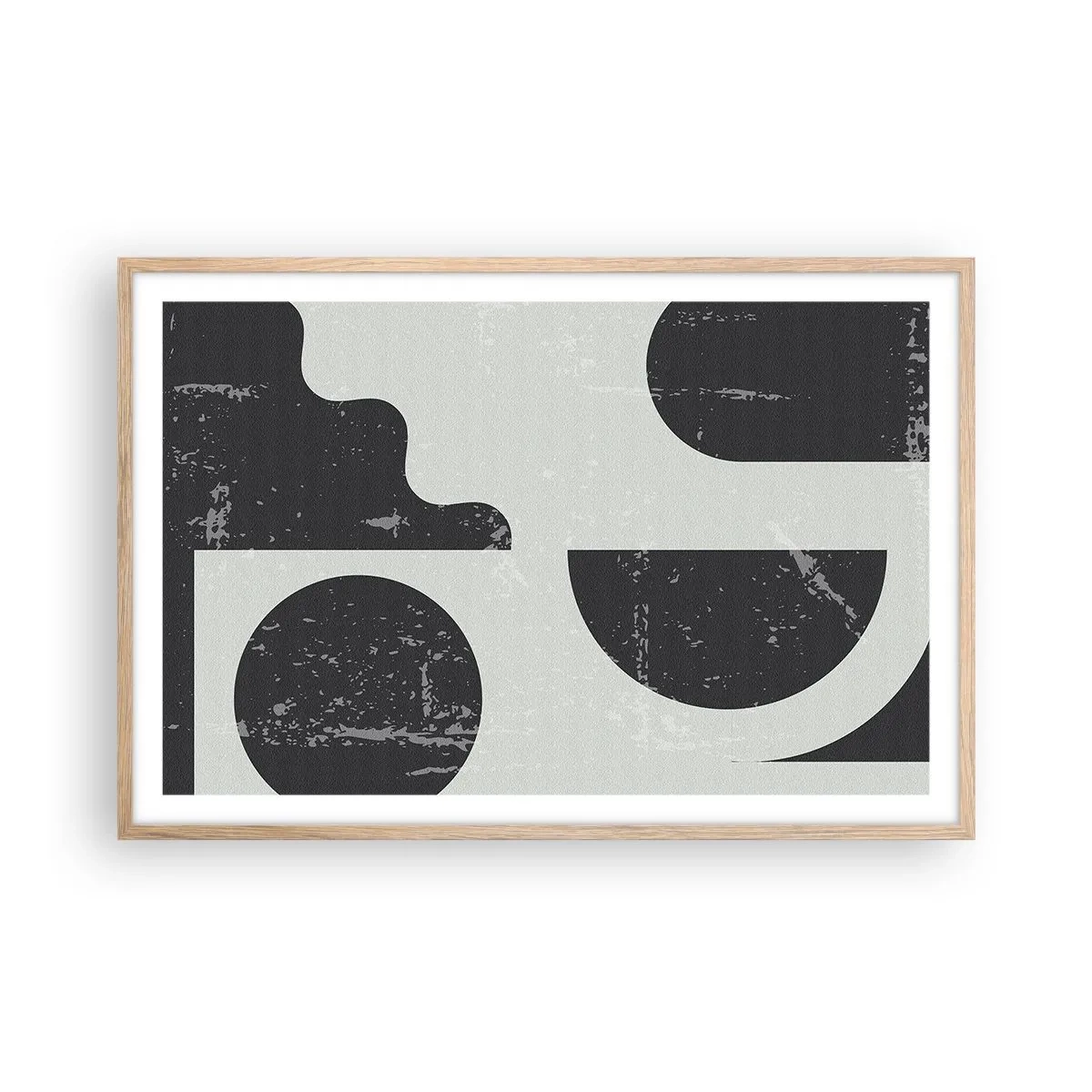 Poster in einem Rahmen aus heller Eiche - Komposition oben und unten - 91x61 cm