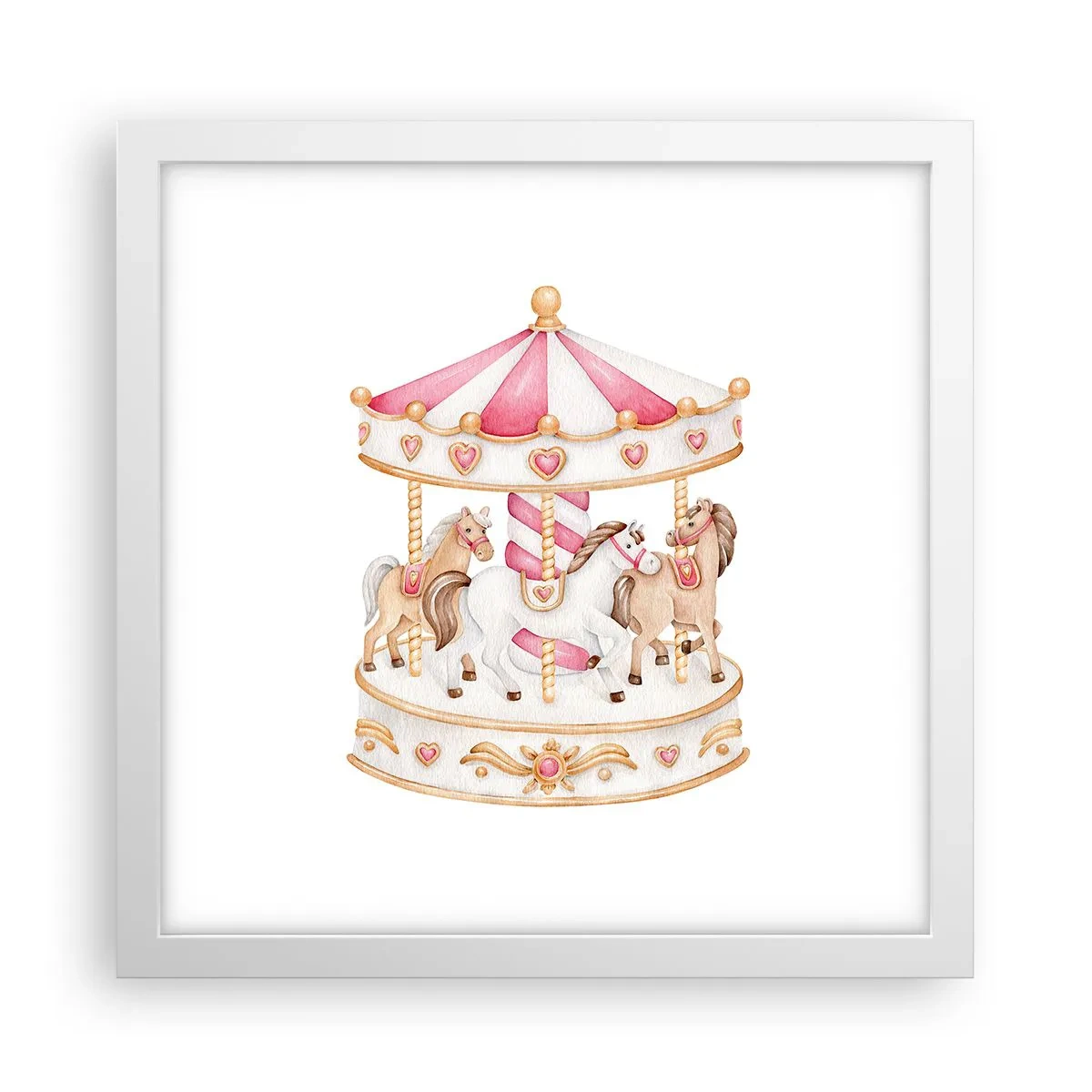 Poster in einem weißen Rahmen - Süße Welt der Kindheit - 30x30 cm