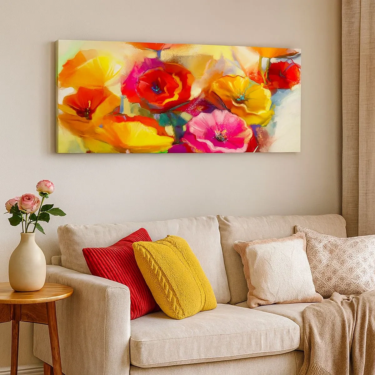 Bild auf Leinwand - Leinwandbild - Nicht nur rot - 100x40 cm