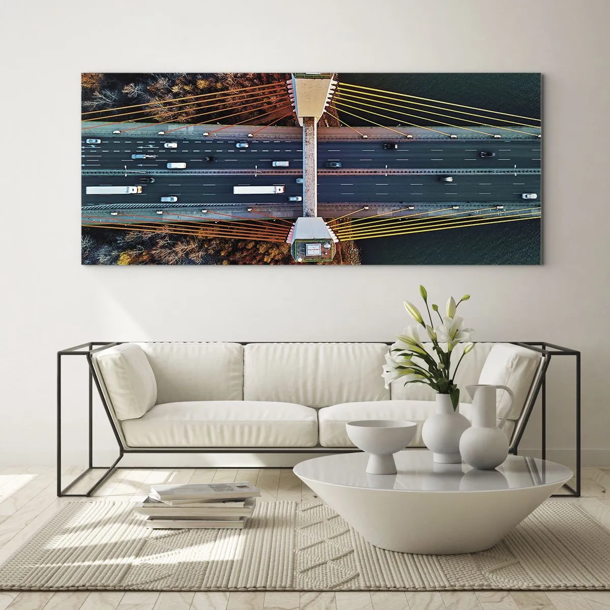 Glasbild - Bild auf glas - Jenseits der Gewässer, jenseits der Wälder - 100x40 cm