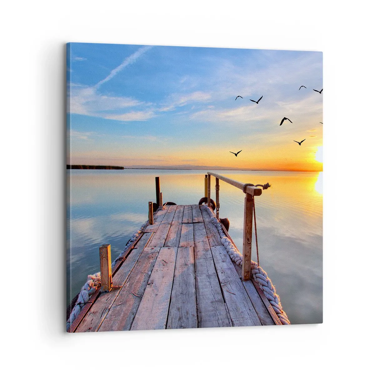 Bild auf Leinwand - Leinwandbild - Lauf direkt der Sonne entgegen - 60x60 cm