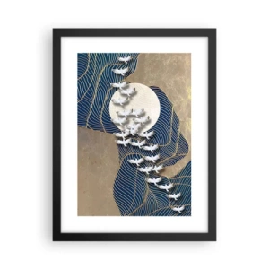 Poster in einem schwarzem Rahmen - Freiheit, Wandern, Gemeinschaft - 30x40 cm