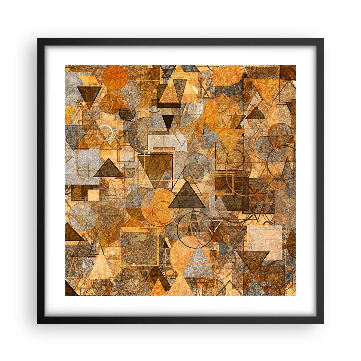 Poster in einem schwarzem Rahmen - Die Welt in Form - 50x50 cm