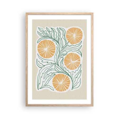 Poster in einem Rahmen aus heller Eiche - Ethnisch mit einem Hauch von Abstraktion - 50x70 cm