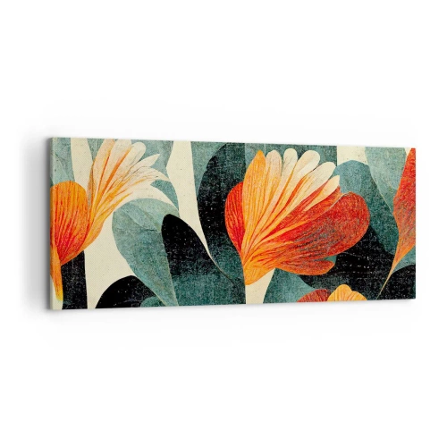 Bild auf Leinwand - Leinwandbild - Hitze der Tropen und Kühle des Grüns - 100x40 cm