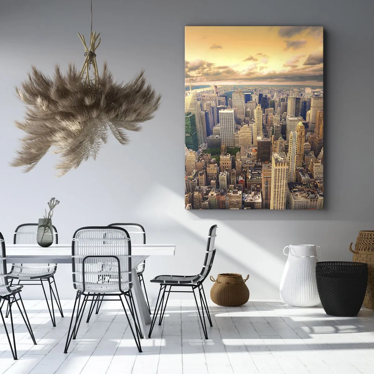 Bild auf Leinwand - Leinwandbild - Vergoldete Metropole - 65x120 cm