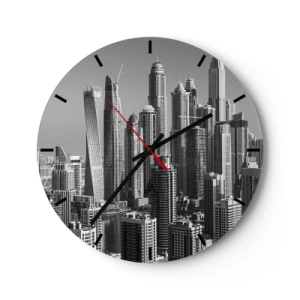 Wanduhr - Glasuhr - Stadt in der Wüste - 40x40 cm