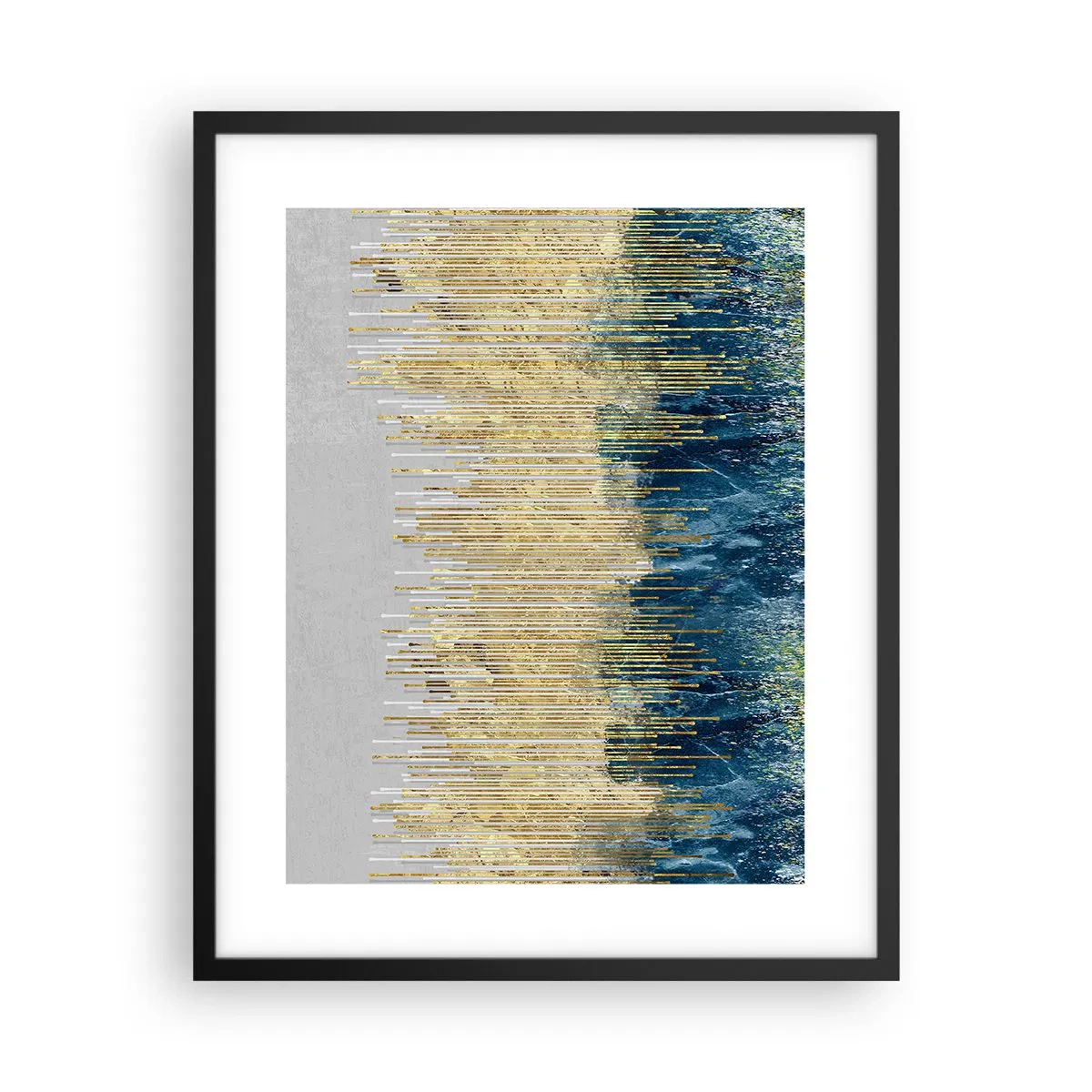 Poster in einem schwarzem Rahmen - Vergoldete Grenze - 40x50 cm