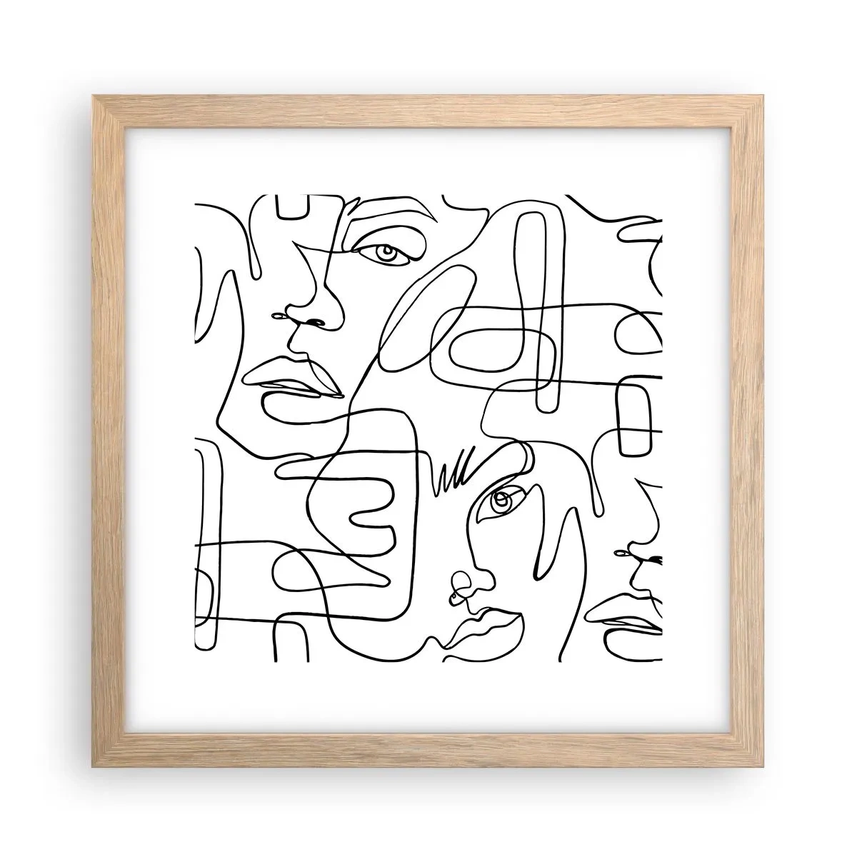 Poster in einem Rahmen aus heller Eiche - In verworrenen Gefühlen - 30x30 cm