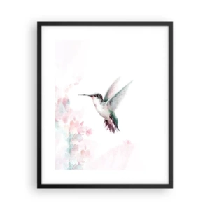 Poster in einem schwarzem Rahmen - Im Flattern gehalten - 40x50 cm