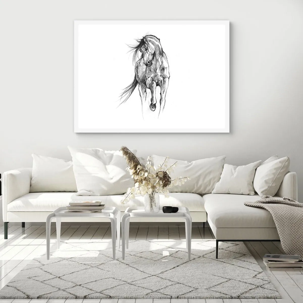 Poster in einem weißen Rahmen - Im anmutigen Trab - 40x30 cm