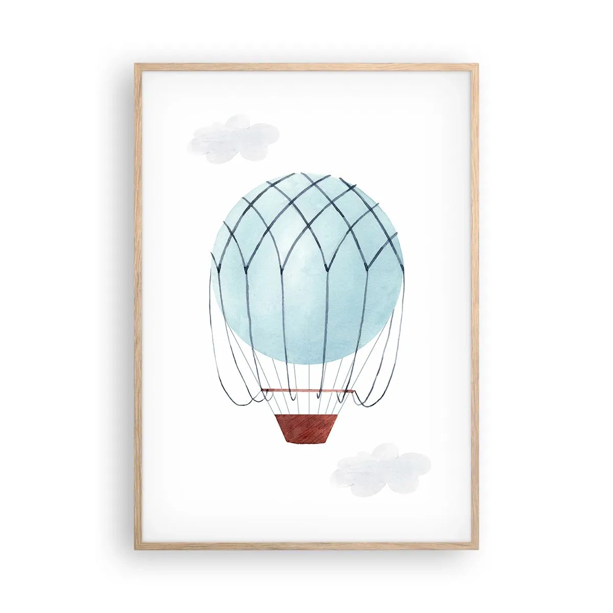 Poster in einem Rahmen aus heller Eiche - Ganz in den Wolken - 70x100 cm