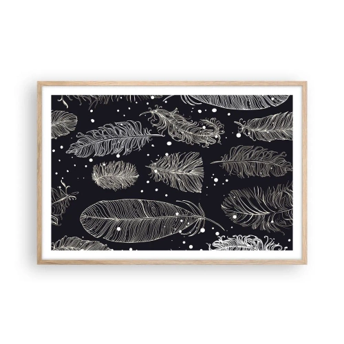 Poster in einem Rahmen aus heller Eiche - Gefiederte Spitze - 91x61 cm