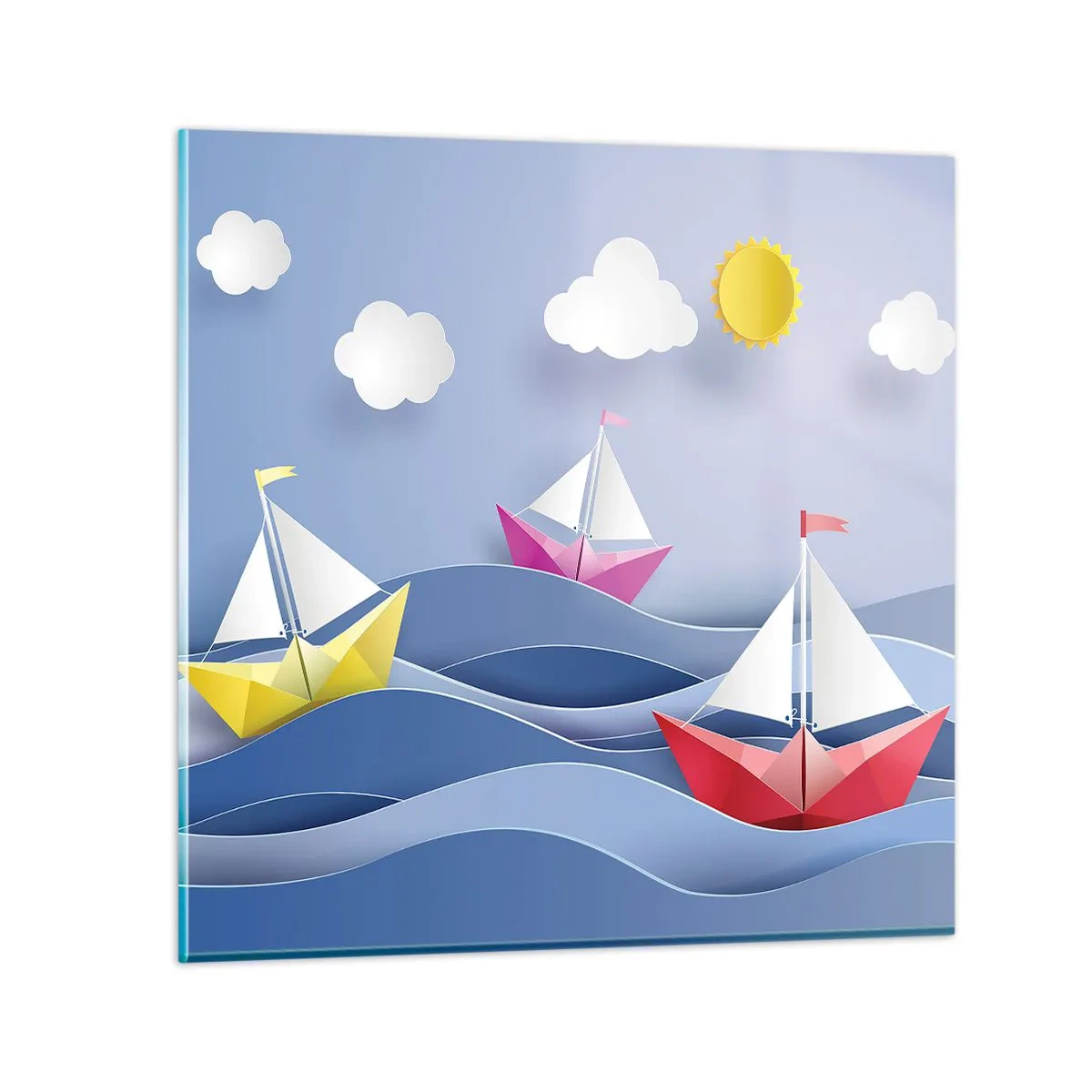 Glasbild - Bild auf glas - Ach, wie schön ist es, in den Wellen zu schwingen - 30x30 cm