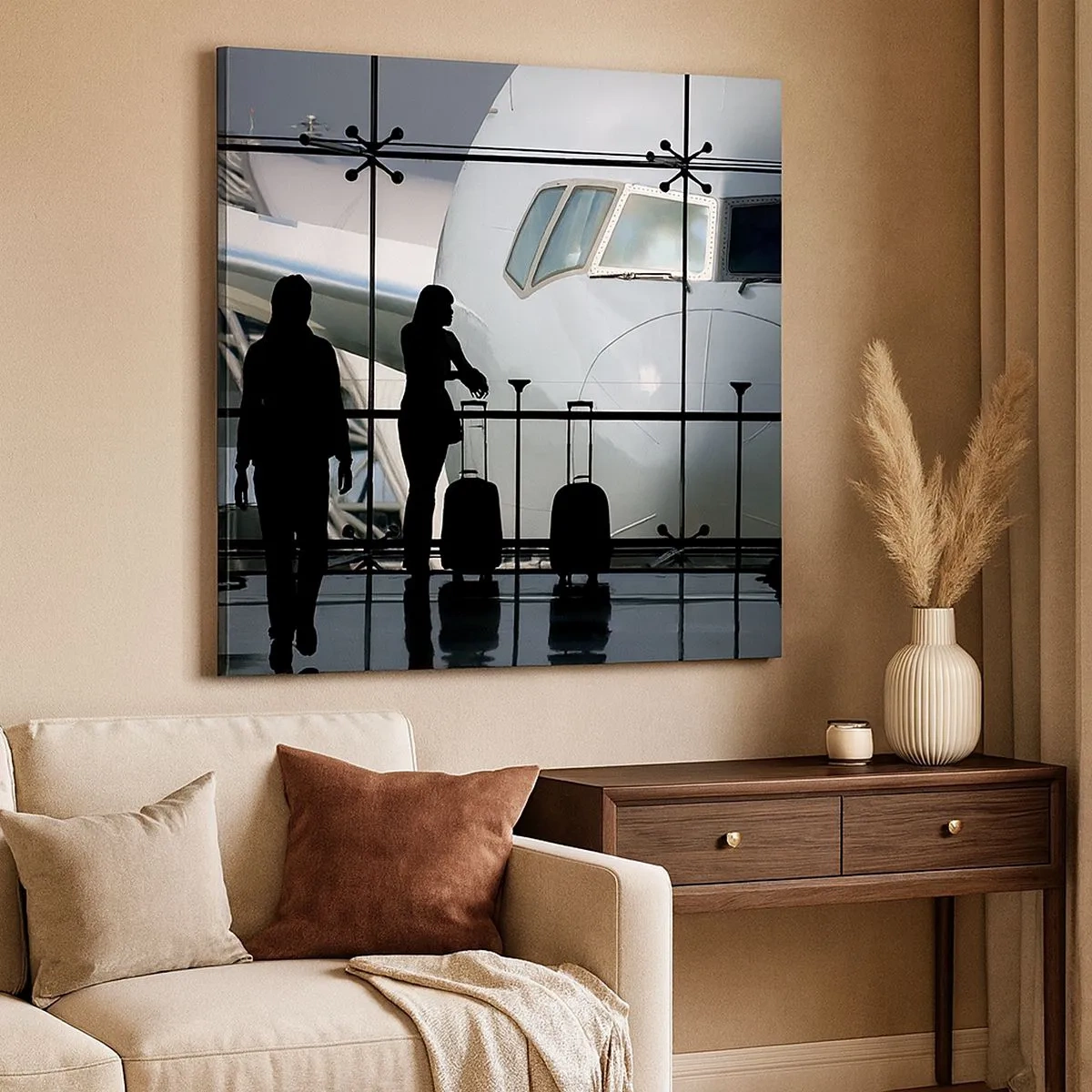 Bild auf Leinwand - Leinwandbild - Vis a vis am Flughafen - 30x30 cm