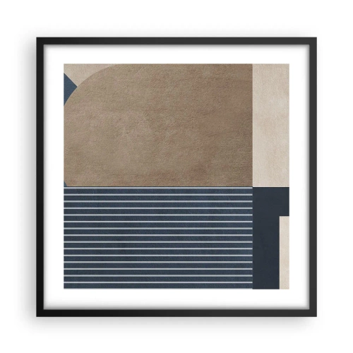 Poster in einem schwarzem Rahmen - Komposition aus Einfachheit und Rundheit - 50x50 cm