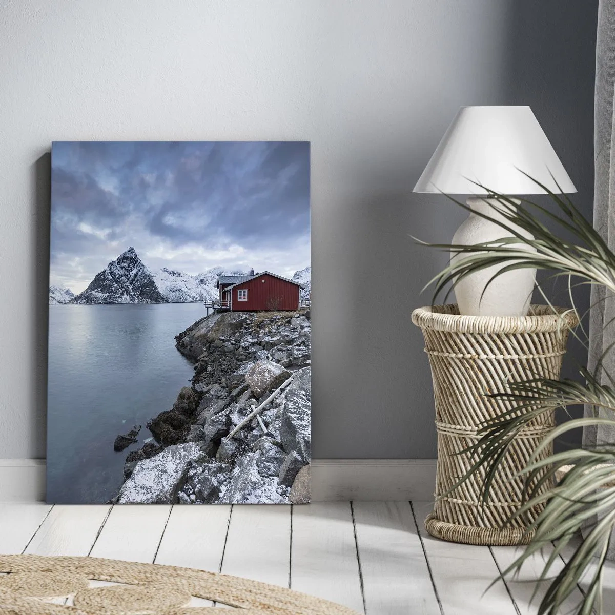 Bild auf Leinwand - Leinwandbild - Skandinavischer Rückzugsort - 65x120 cm