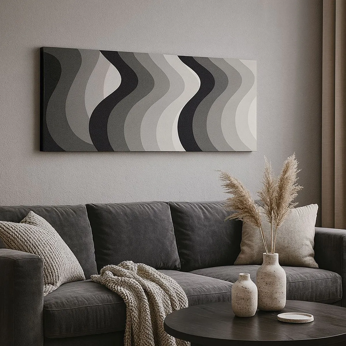 Bild auf Leinwand - Leinwandbild - Eine Welle nach der anderen - 100x40 cm